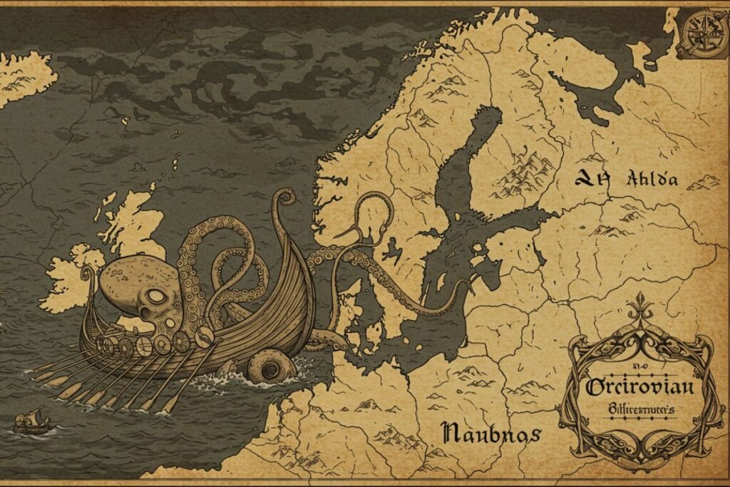 Nos mapas antigos, onde a geografia se encontrava com o mito, O Kraken já era representado como o senhor soberano das profundezas desconhecidas.