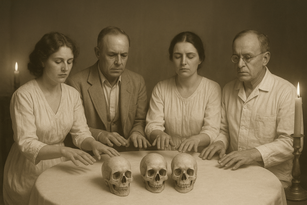 Uma investigação desesperada. Em um dos atos mais bizarros da história forense, as cabeças das vítimas foram enviadas a médiuns na esperança de que os espíritos revelassem o assassino