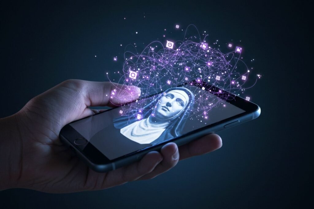 A fogueira digital do século XXI. Foi assim que a lenda da Cabeça da Freira se espalhou: um clique de cada vez, transformando uma obra de arte em um pesadelo global.