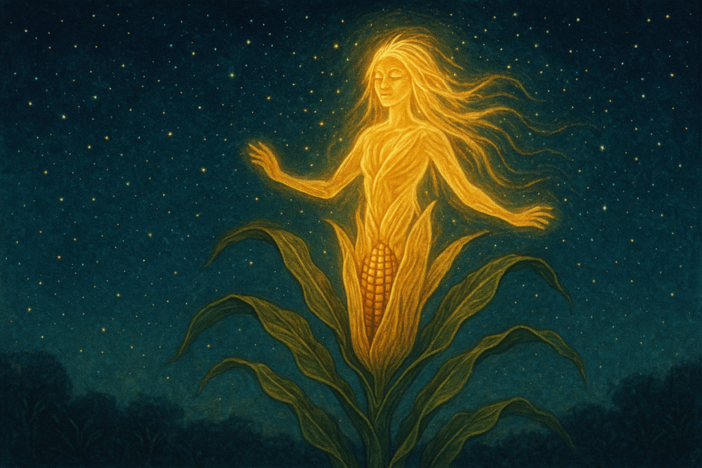 Para os povos Guarani, o milho não era uma planta, mas um ser de luz, o filho de um mensageiro divino, nascido para nutrir e iluminar a humanidade.
