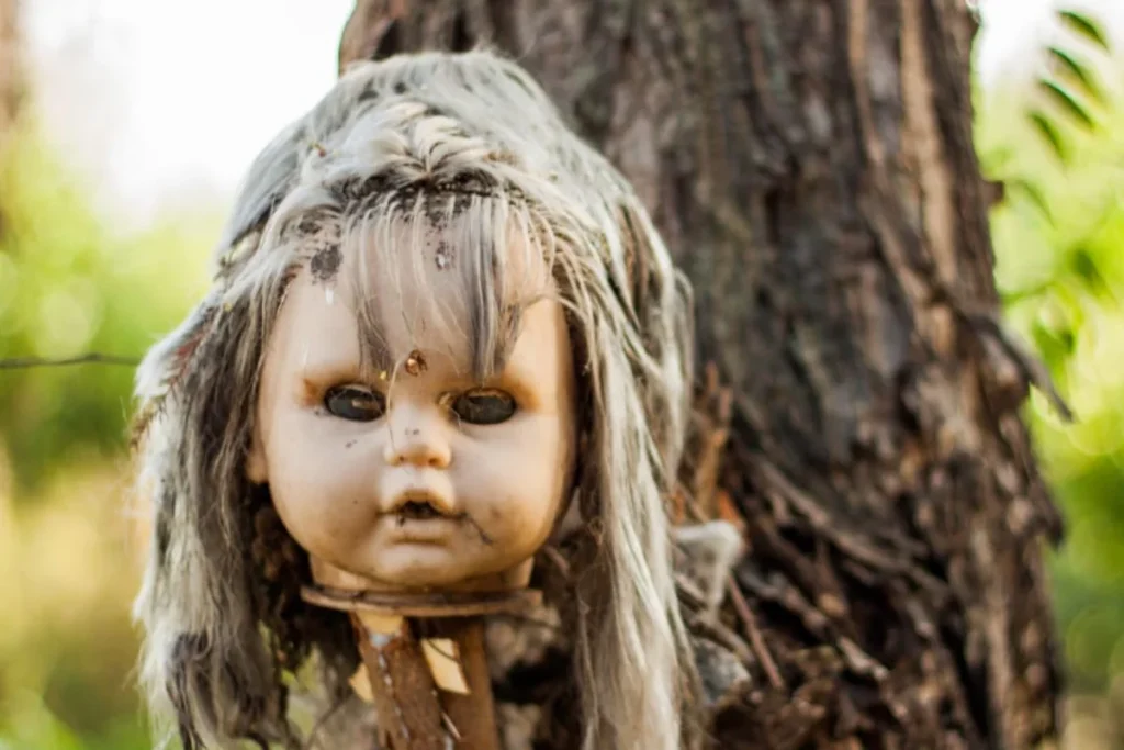 O tempo e a natureza se tornaram os artistas. A sujeira, as teias de aranha e a decomposição transformaram brinquedos em ícones de terror.