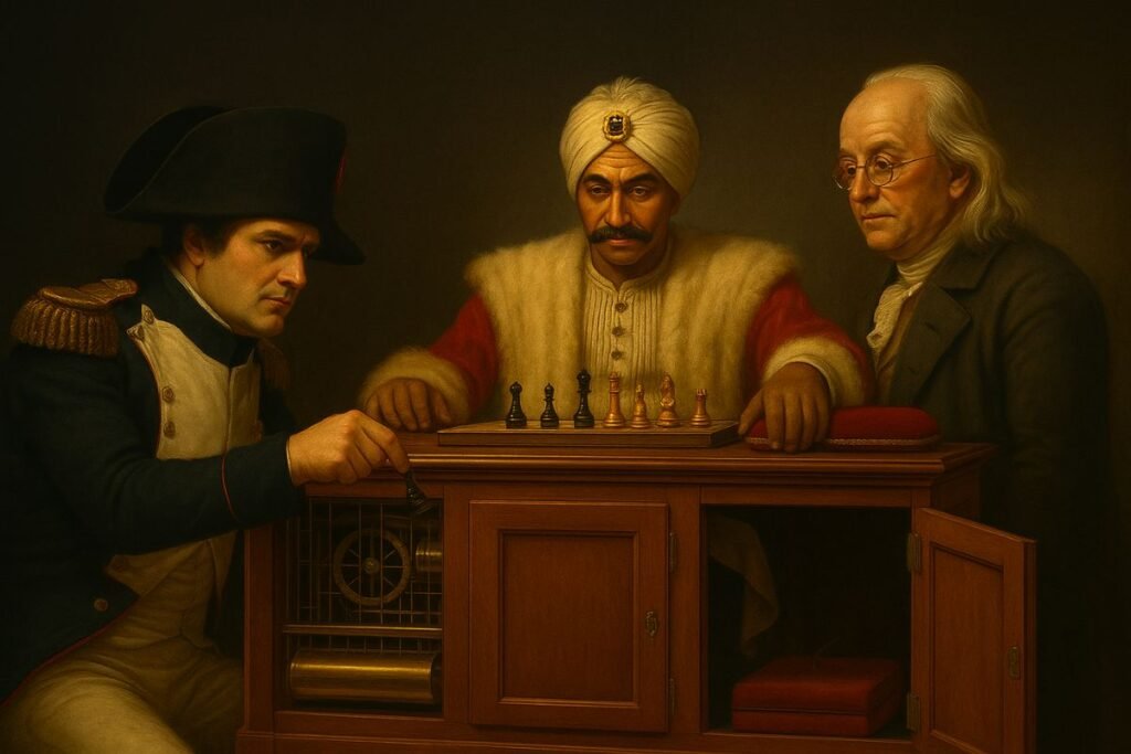 De um lado, um imperador; do outro, um pai fundador. O Turco Mecânico não enganou apenas anônimos, mas mentes brilhantes como Napoleão Bonaparte e Benjamin Franklin.