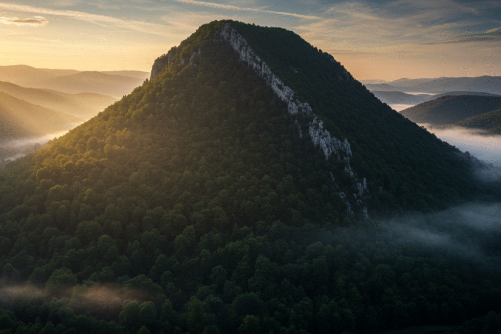 Uma montanha ou um monumento? A controversa 'Pirâmide do Sol' na Bósnia, que alguns pesquisadores afirmam ser a mais antiga do mundo, escondida sob milênios de vegetação.