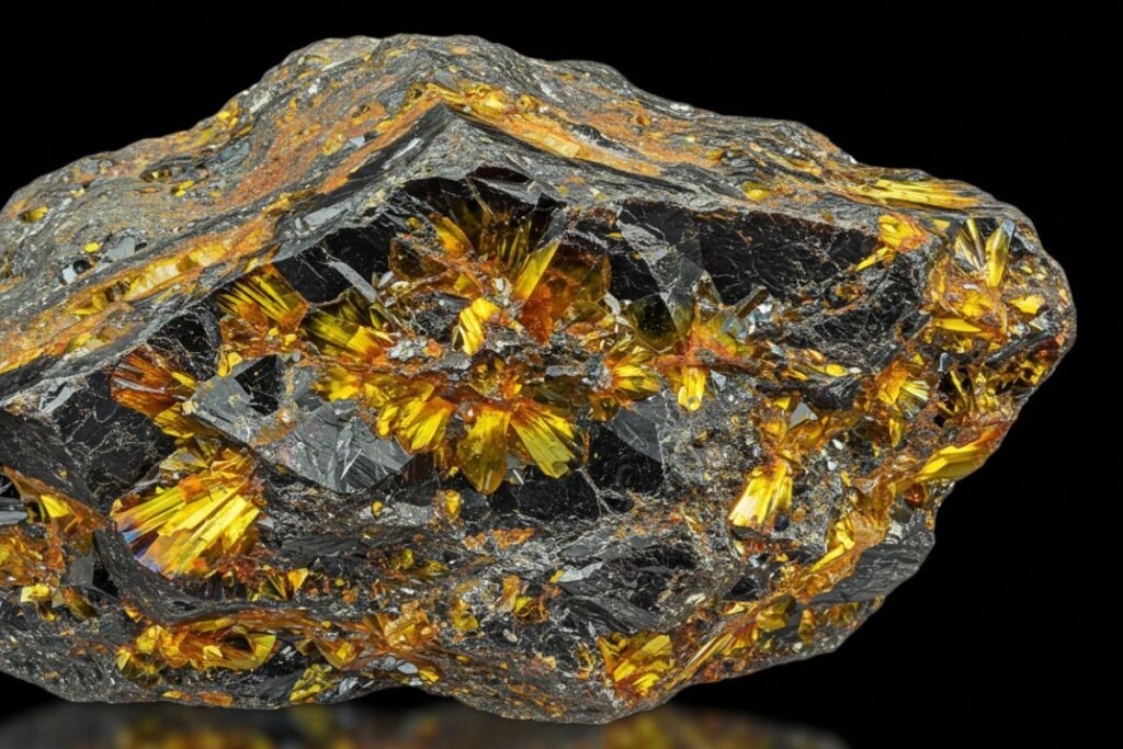 Longe de ser verde e brilhante, esta é a aparência real do minério de Urânio em seu estado natural: uma rocha densa e metálica que guarda um poder imenso.