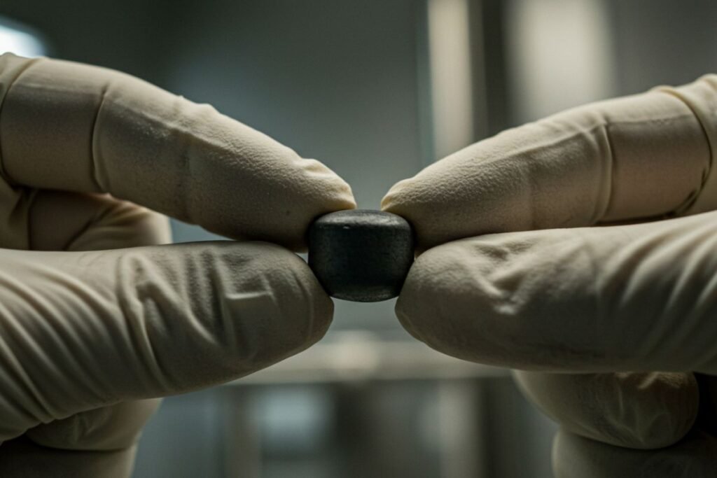 Poder colossal em um tamanho minúsculo. Uma única pastilha de combustível de Urânio enriquecido, do tamanho de uma bala de goma, contém a mesma energia que uma tonelada de carvão.